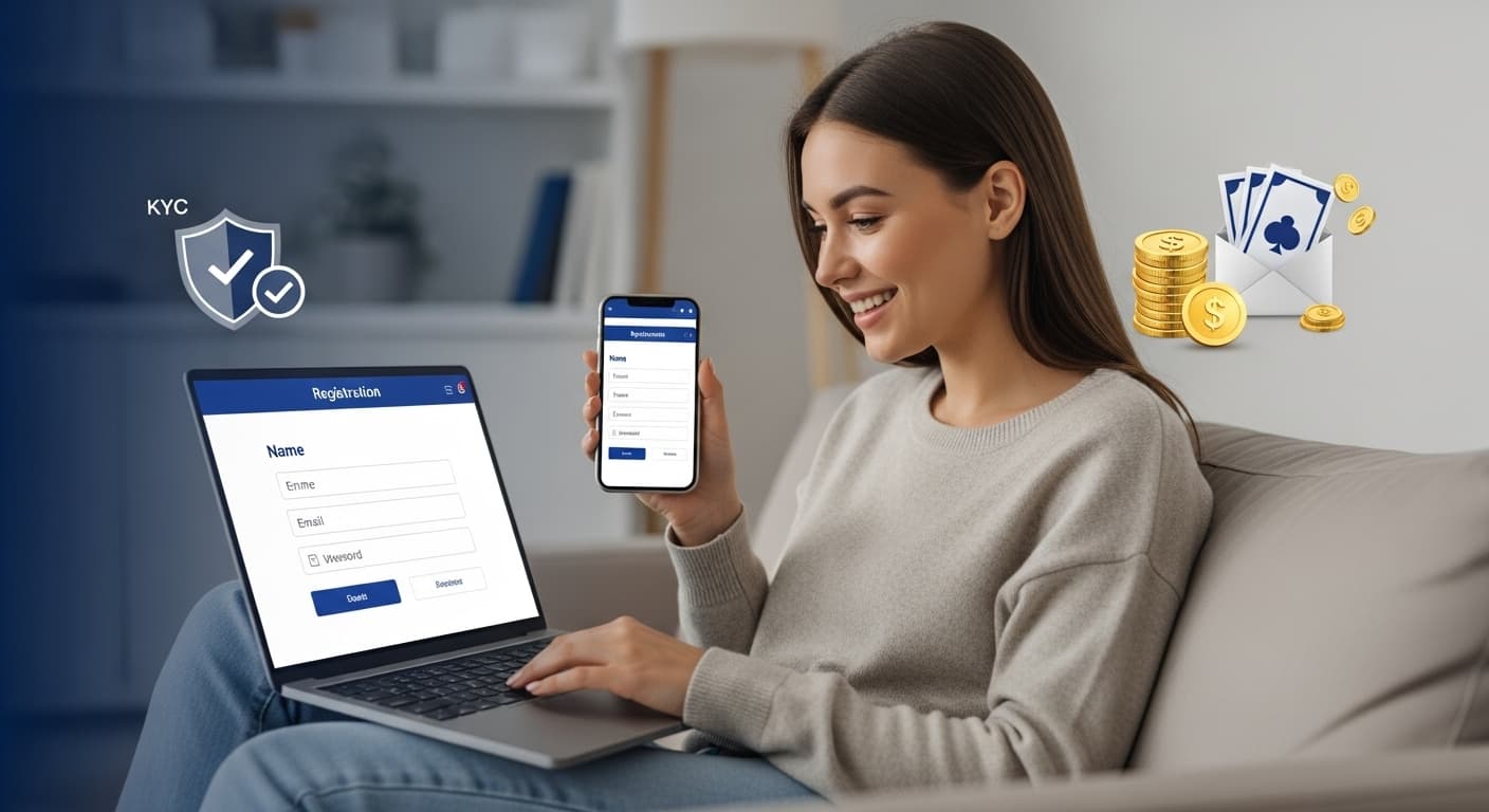 මාර්ගගත කැසිනෝ ශාලාවක ලියාපදිංචි වන්නේ කෙසේද: පියවරෙන් පියවර මාර්ගෝපදේශය image